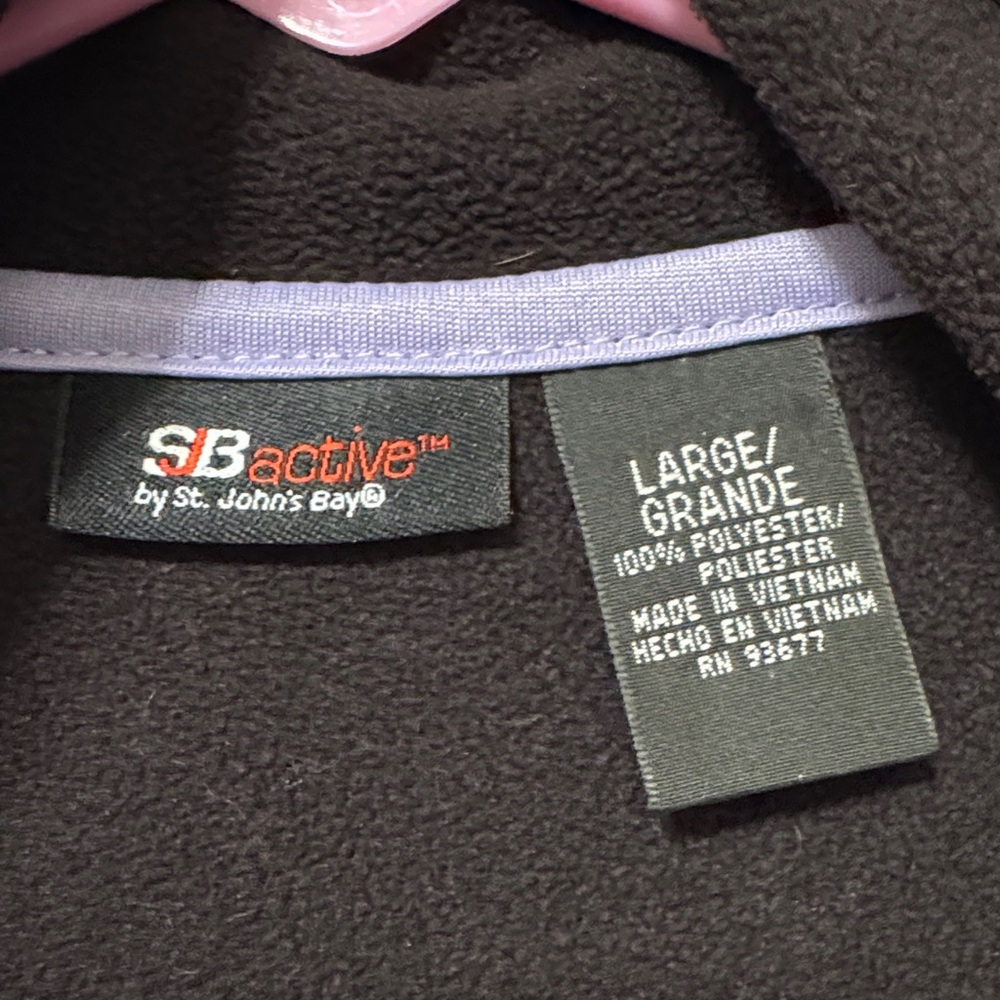 St. John's Bay Women's Light Purple Fleece Jacket - Picture 2 of 2